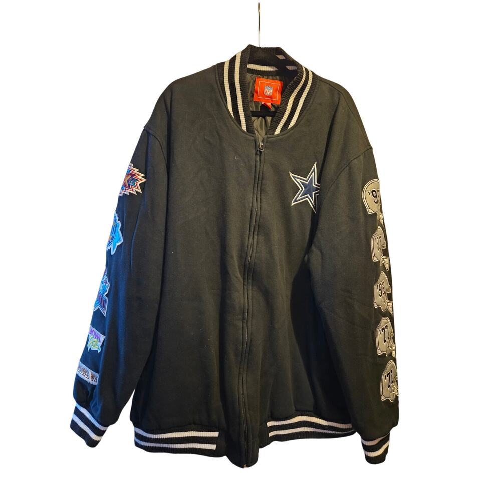 Vintage Dallas Cowboys Super Bowl Champions Jacket NFL 4XL Varsity Full Zip Mens